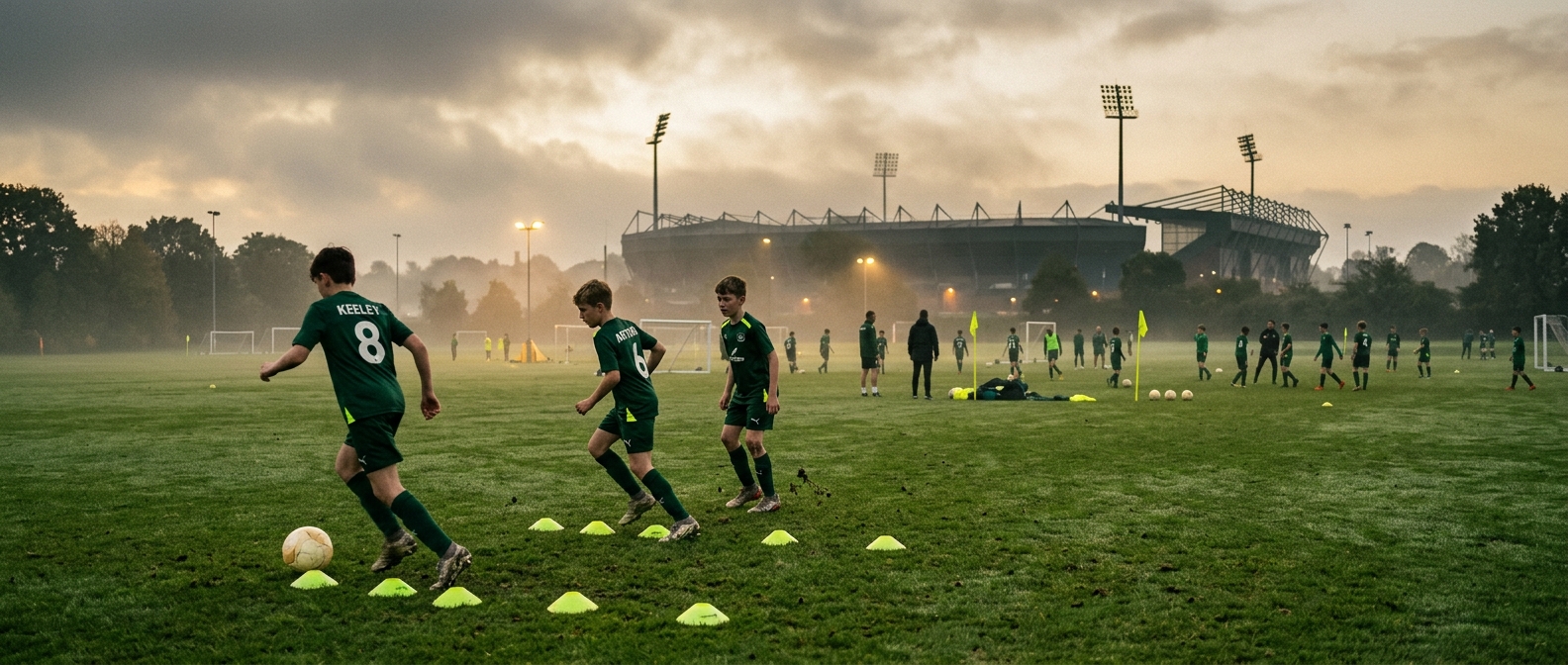 Training session at dusk