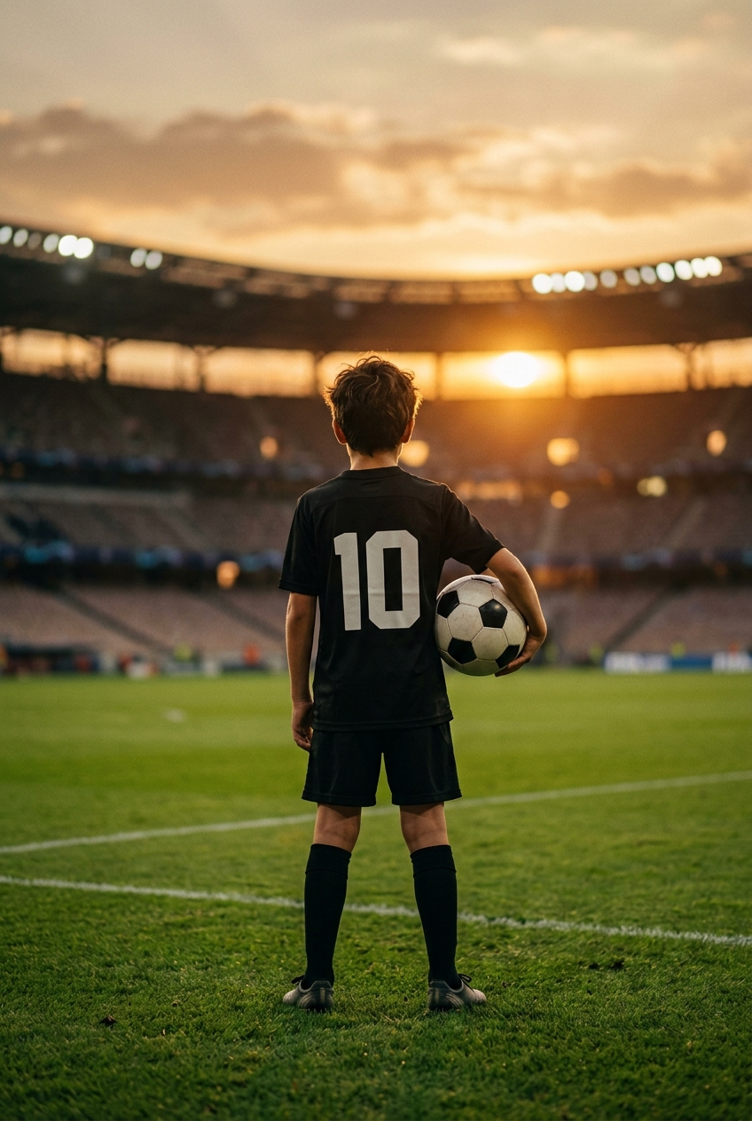 Young player, number 10, ready to be discovered